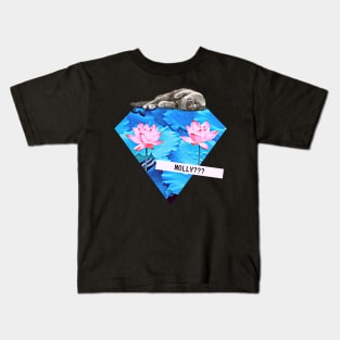 Katze Molly Lotus Diamant Techno Party Vaporwave Kids T-Shirt